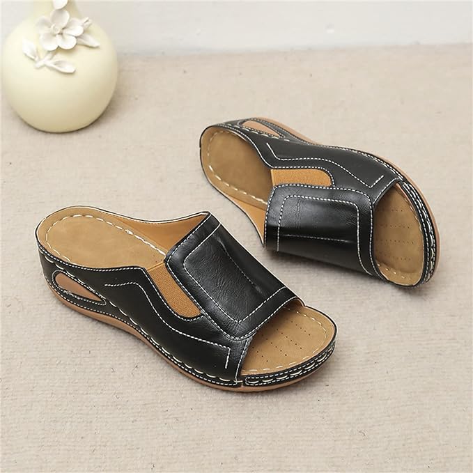 😍Last Day 50% OFF😍 - Women's Slope Heel Leather Sandals