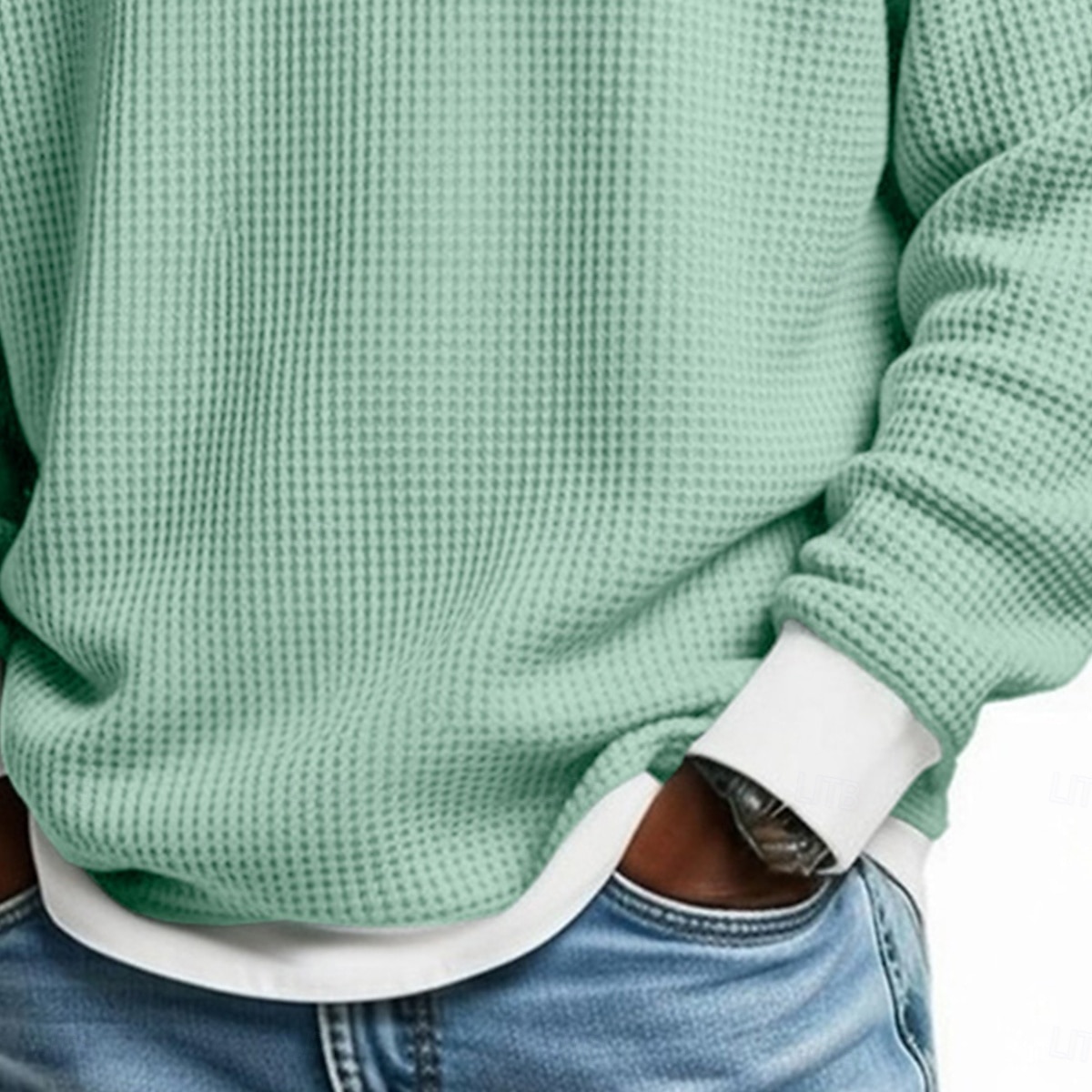 Men's Waffle T-shirt T Shirt Long Sleeve Half Zip Fall Fall & Winter Solid Color Traditional / Vintage Casual Color Block Zipper Pocket Outdoor Home Sports & Outdoor Light Blue Black Green Top Tee 2025 - $26.99 –P3