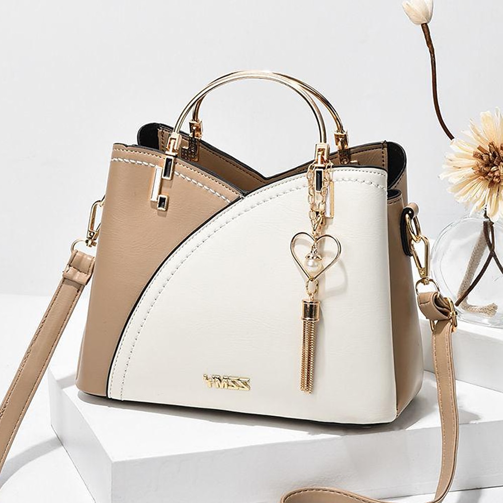 Women's Navy Blue and Pink Handbag with Heart Tassel Charm &ndash; Elegant Faux Leather Crossbody and Tote Bag for Everyday Use 2026 - $32.99 &ndash;P3