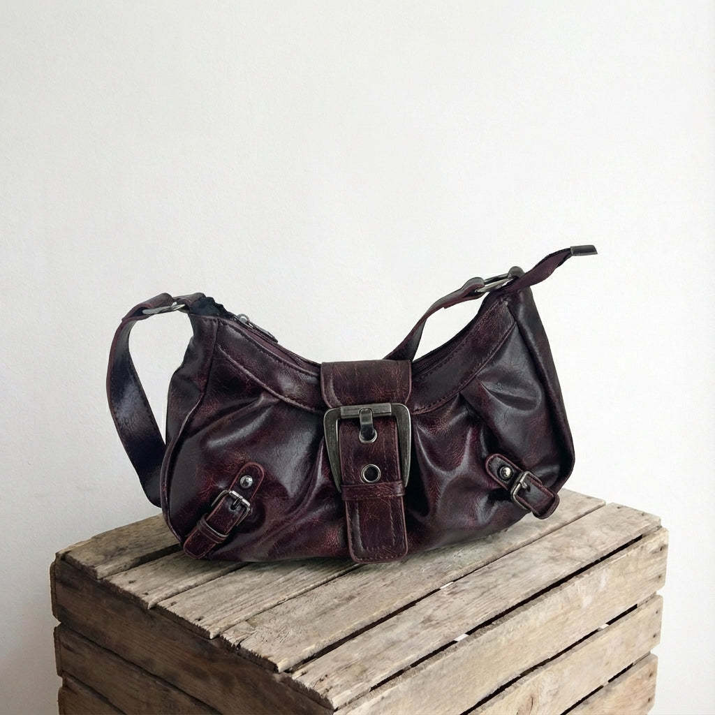Genuine Leather Slouch Bag