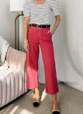 🔥2025 HOT SALE🔥Stretch Twill Cropped Wide Leg Pants