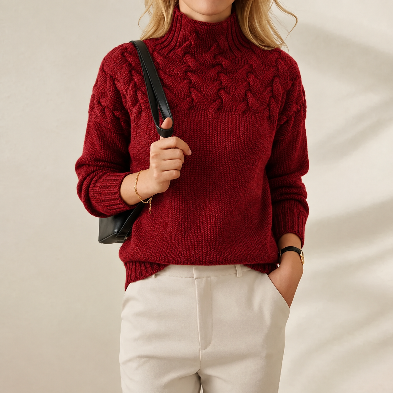 Cashmere Cable Knit Turtleneck