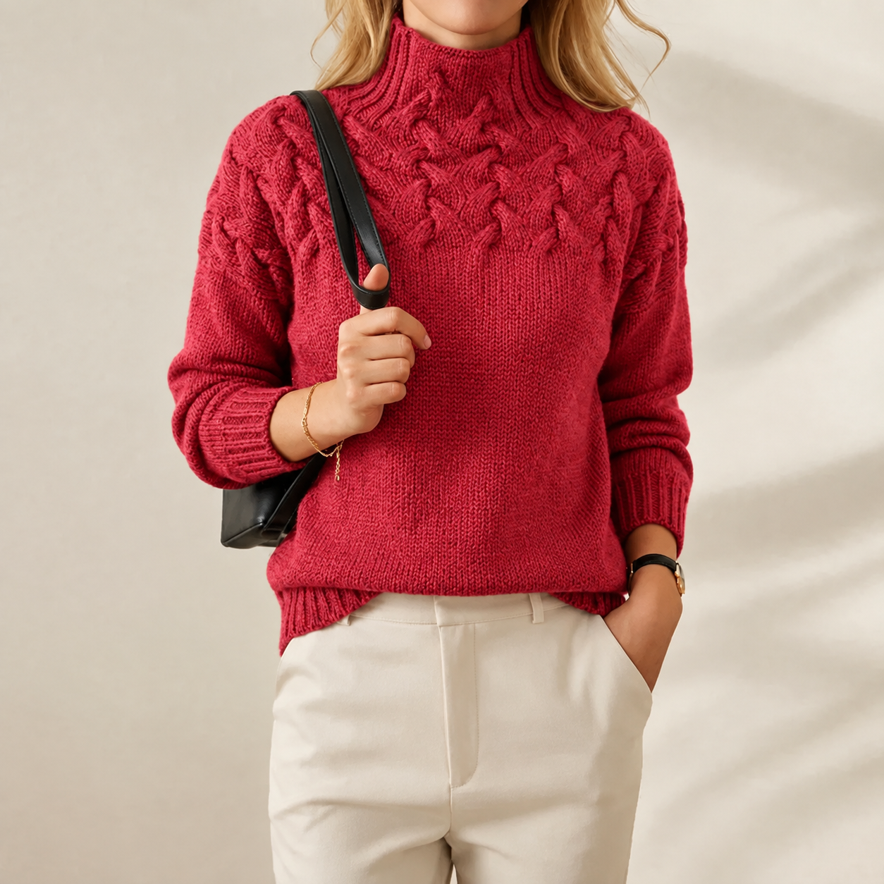 Cashmere Cable Knit Turtleneck