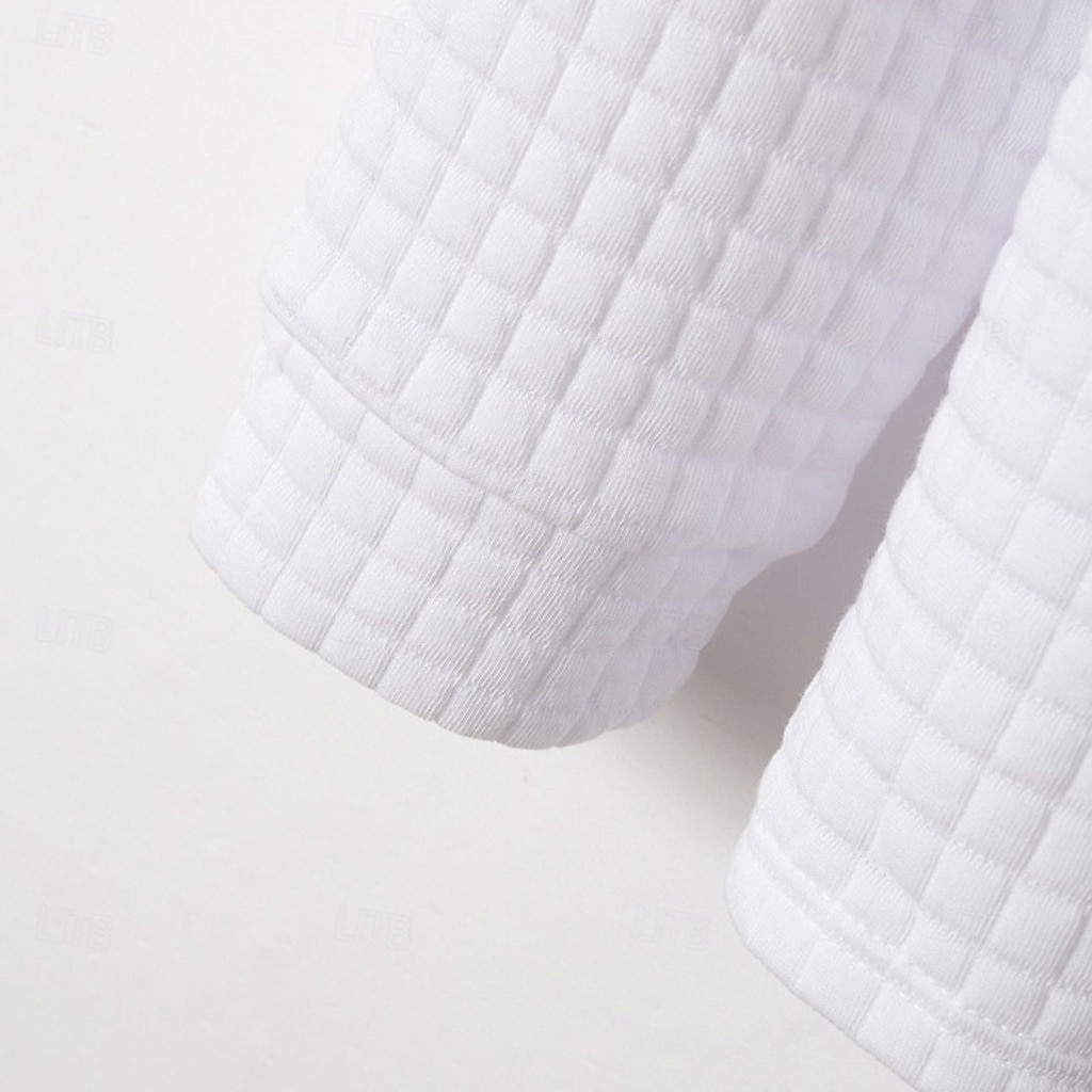 Men's Waffle Polo Shirts Textured Sports & Outdoor Casual Quarter Zip Long Sleeve Fashion Comfortable Zip Up Pocket Spring &  Fall Cross-Seasons Fall & Winter Black White Navy Blue Purple Orange 2025 - $22.99 &ndash;P4