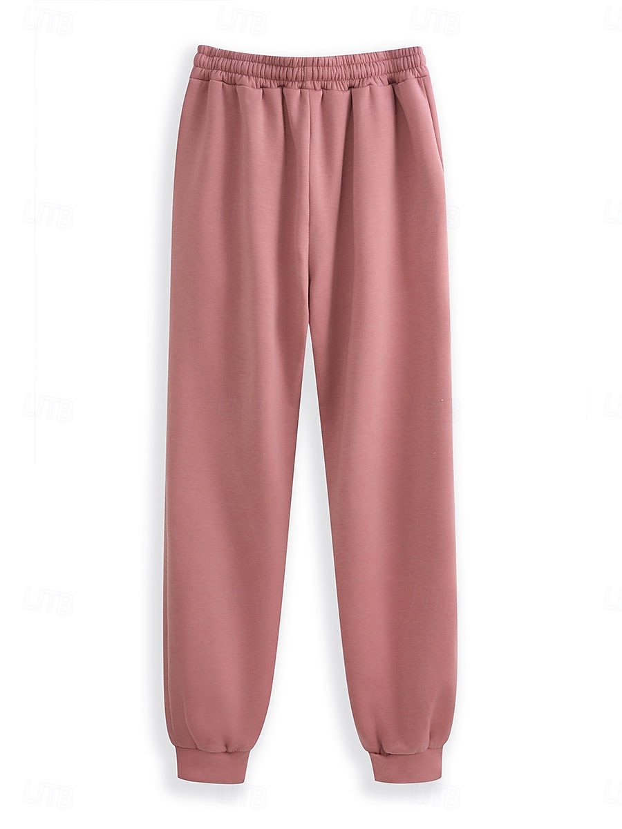 Women's Daily Stylish Two Piece Sets Tracksuit Pants Sets Long Sleeve Hooded Graphic Letter Drawstring Print Casual Daily Black Pink Dark Pink Fall Regular Fit 2025 - $47.99 –P3