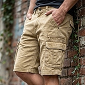 Men's Tactical Cargo Cargo Shorts Shorts Casual Shorts Pocket Flap Pocket Plain Knee Length Casual Outdoor Streetwear Fashion Streetwear Blue Black Inelastic