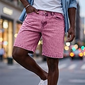 SoftFade™ Men's Shorts Casual Shorts Acid Wash Shorts Pocket Plain Comfort Breathable Knee Length