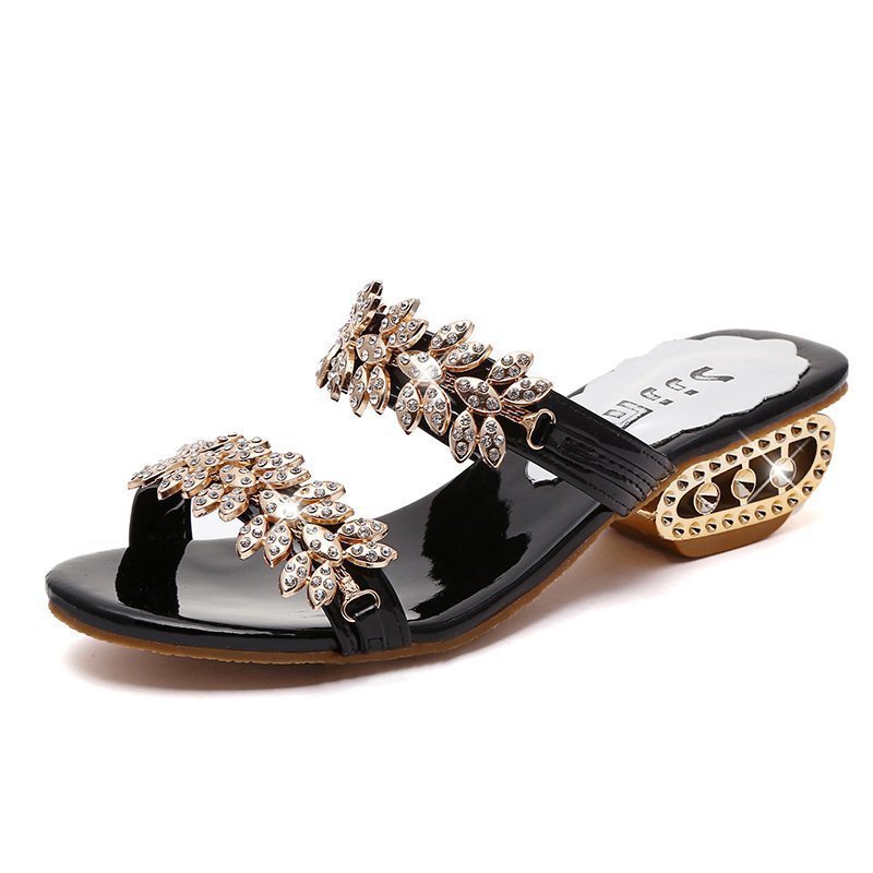 ❤️Women's Fashion Shiny Rhinestone Open Toe Sandals