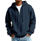 Men's Jacquard Hoodie Pullover Hoodie Sweatshirt Textured Sports & Outdoor Casual Daily Streetwear Cool Sportswear