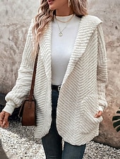 Women's Casual Jacket Warm Comfortable Adjustable Fashion Turndown Regular Fit Long Sleeve Outerwear Fall Winter