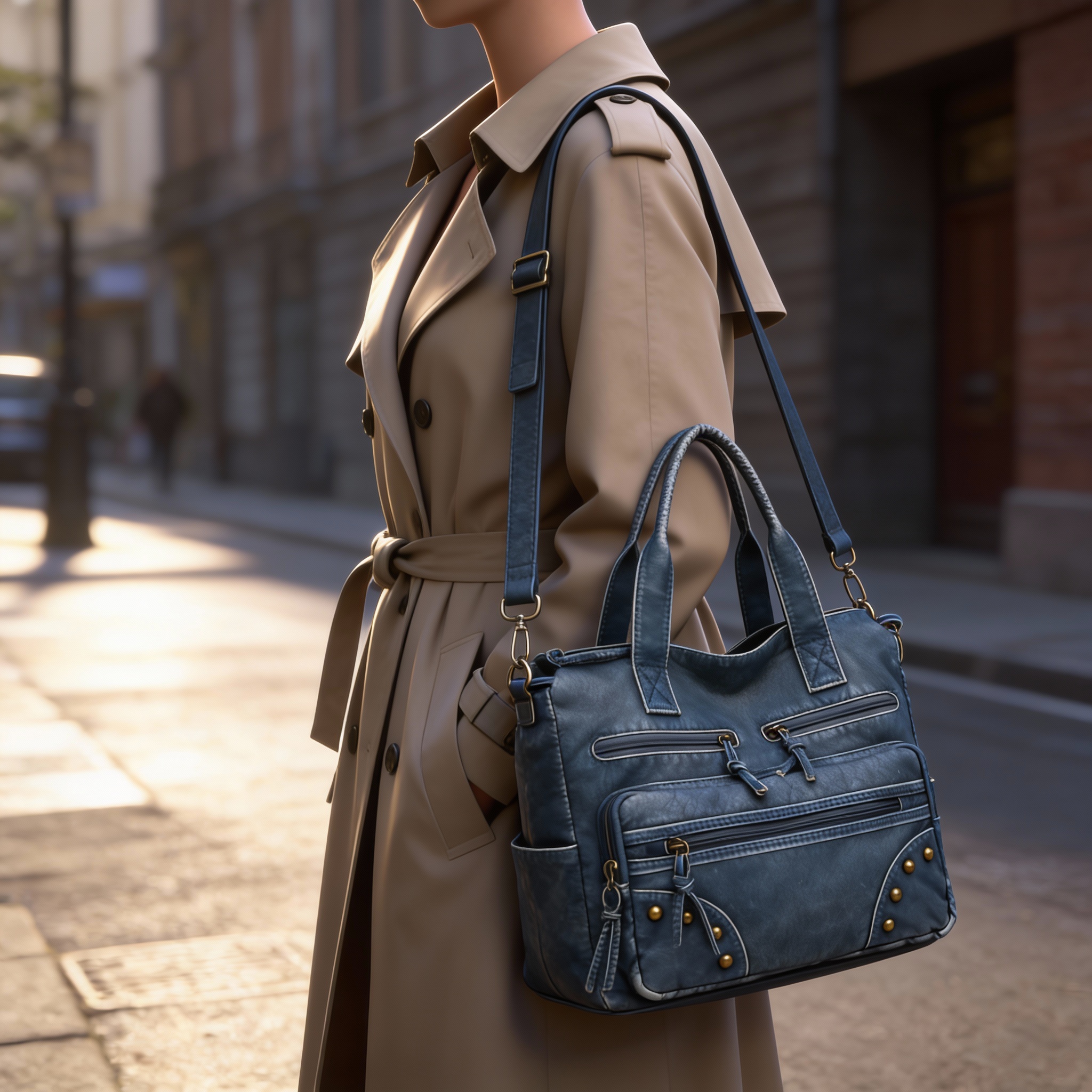Spacious main compartment, illustrating its capacity for daily essentials and more.