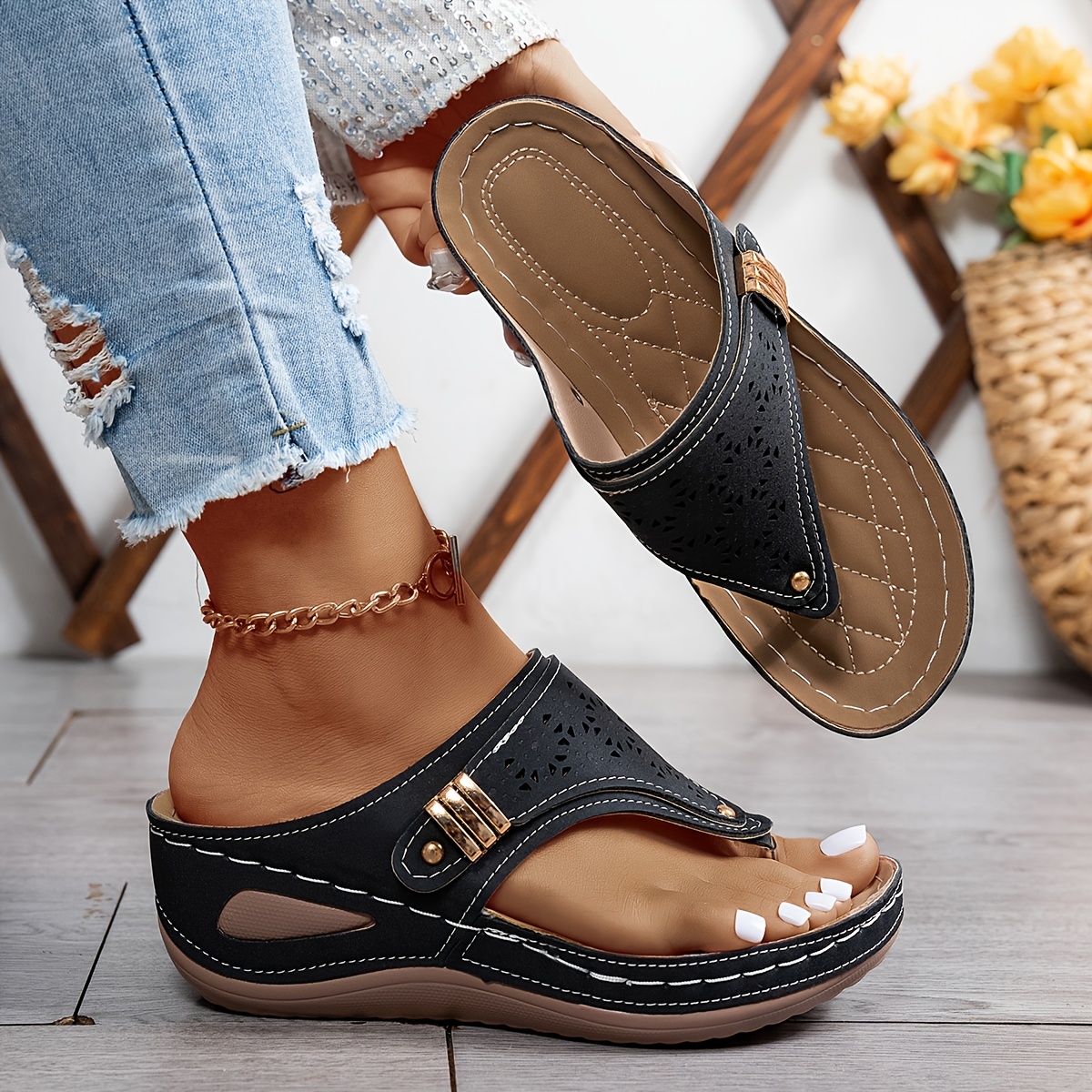 🔥Last Day Promotion 50% OFF - Women's Casual Slope Heel Orthopaedic Sandals