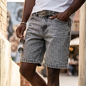 SoftFade™ Men's Shorts Casual Shorts Acid Wash Shorts Pocket Plain Comfort Breathable Knee Length