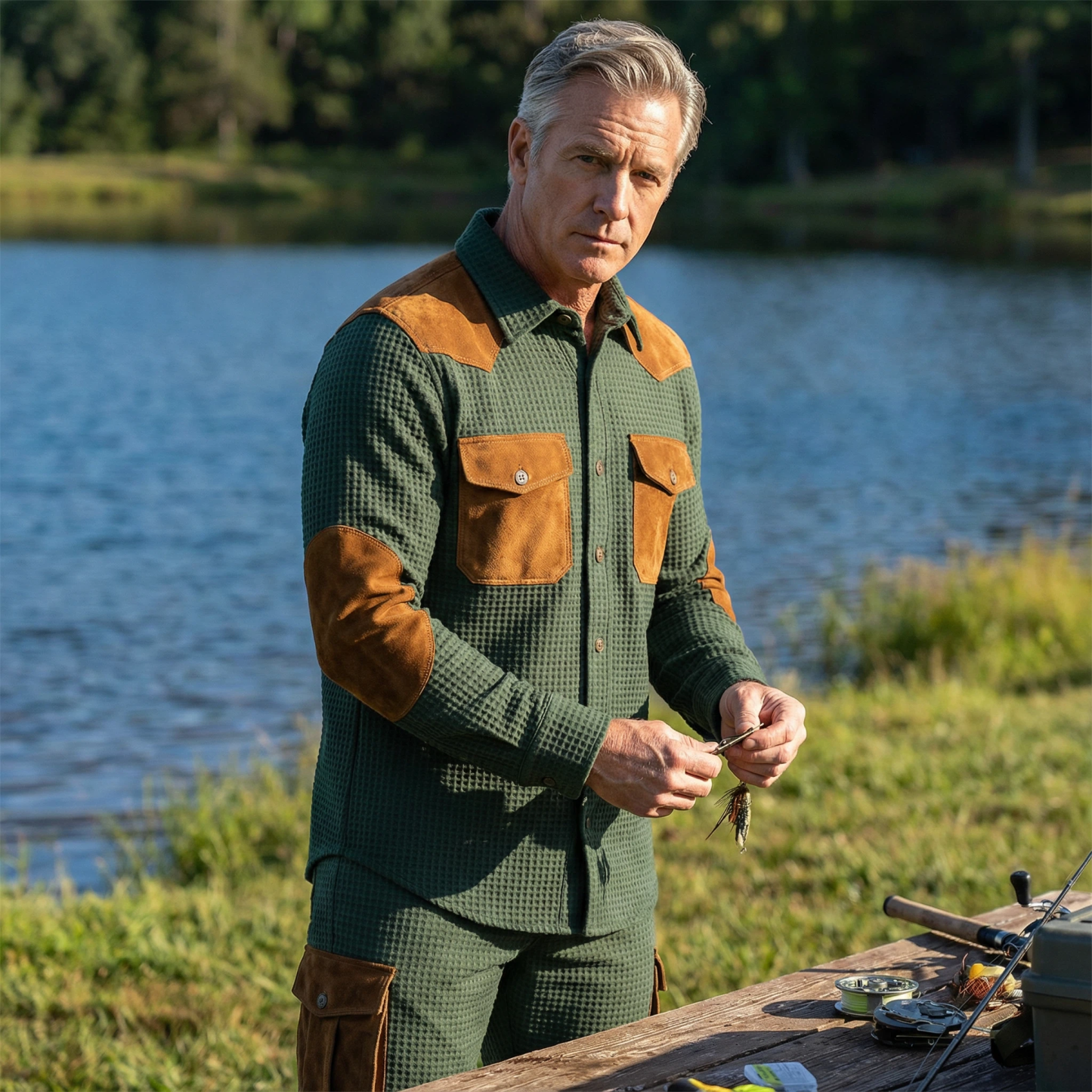 Men's Waffle Cargo Pants Trousers Casual Pants Pocket Elastic Waist Multi Pocket Plain Comfort Soft Full Length Outdoor 