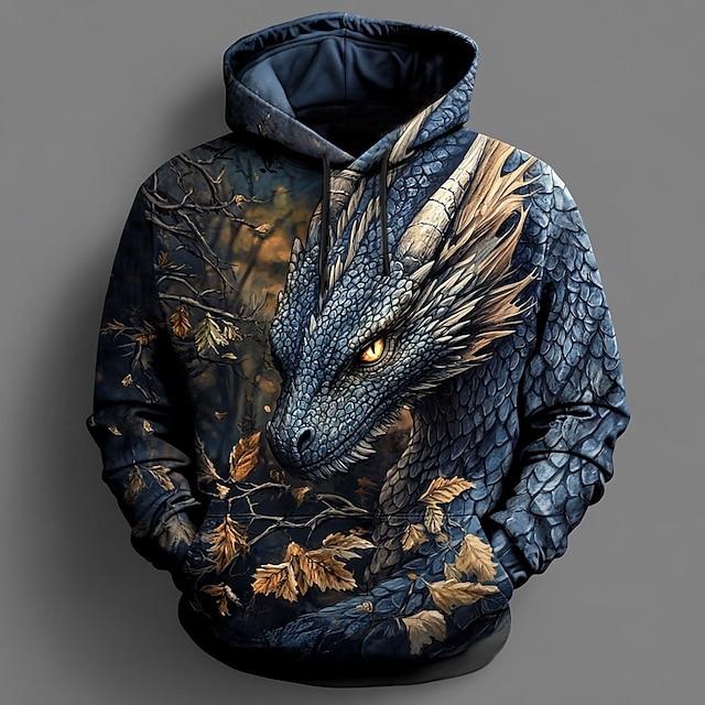 Men's Dragon Hoodies Sweatshirt Fashion Cool Daily