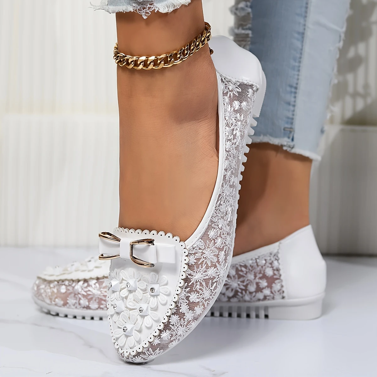 Women's Elegant Lace Breathable Slip On Orthopaedic Sandals