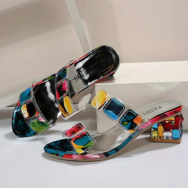 🔥Last Day Promotion 50% OFF - Women's Colorful Chunky Heeled Sandals
