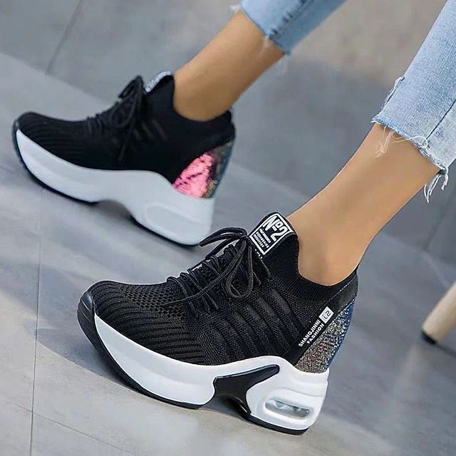 Women's White Air Cushion Running Sneakers