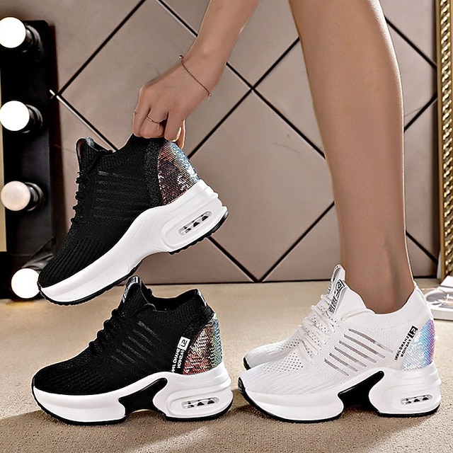 Women's White Air Cushion Running Sneakers