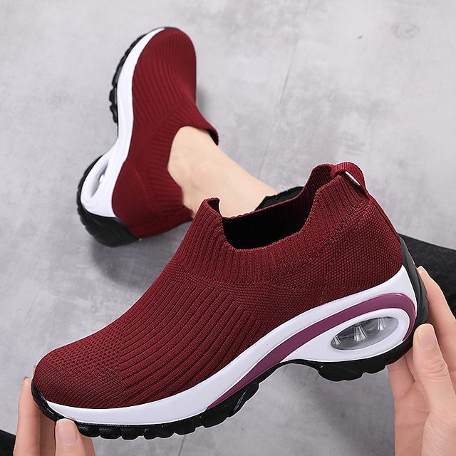 Women's Sneakers Flyknit Shoes Slip-on Sneakers 