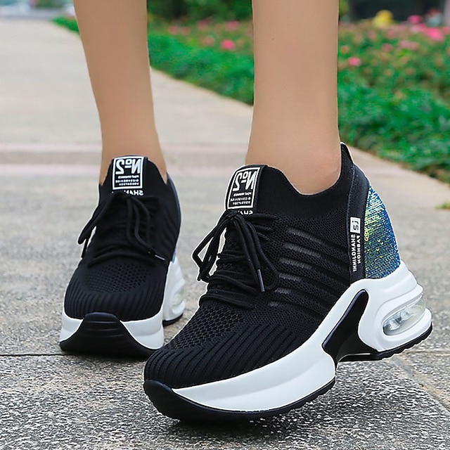 Women's White Air Cushion Running Sneakers