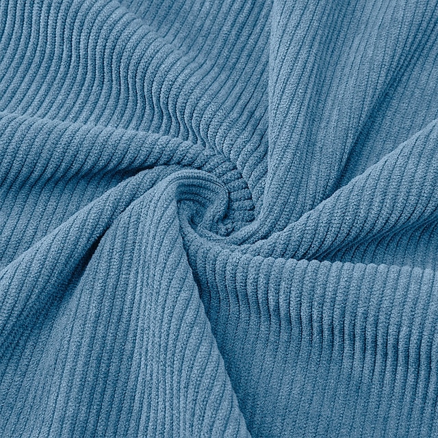 Men's Corduroy Shirt Tee Top Long Sleeve Shirt Long Sleeve Zip Fall Winter Color Block Daily Textured Casual Zip Up Oversized Loose Outdoor Street Causal Light Blue Black Dark Blue Top Tee for Men