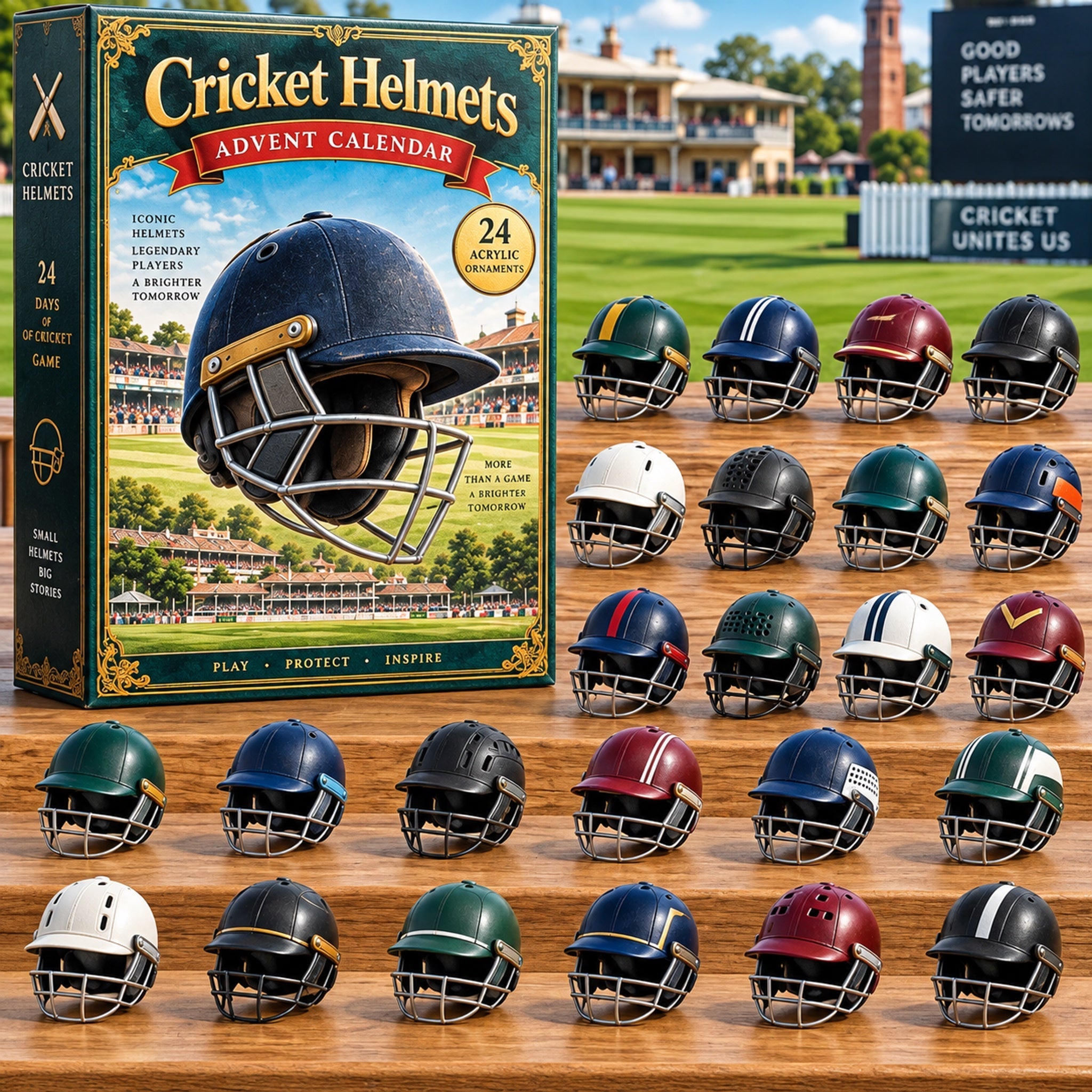 Cricket Helmets Advent Calendar 2026 with 24 acrylic helmet charms – image 5