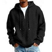 Men's Jacquard Hoodie Pullover Hoodie Sweatshirt Textured Sports & Outdoor Casual Daily Streetwear Cool Sportswear