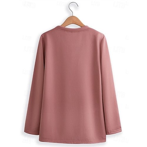 Women's Hoodie Sweatshirt Pullover Sherpa Letter Casual Sports Print Warm Fuzzy Comfrt Hoodie Long Sleeve Top Micro-elastic Fall & Winter Comfrt Breathable Soft Fabric