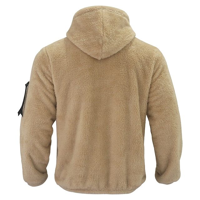 Men's Hoodie Outerwear Fleece Hoodie Black Navy Blue Khaki Dark Gray Hooded Plain Sports & Outdoor Daily Holiday Streetwear Cool Casual Fall & Winter Clothing Apparel Hoodies Sweatshirts