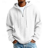 Men's Jacquard Hoodie Pullover Hoodie Sweatshirt Textured Sports & Outdoor Casual Daily Streetwear Cool Sportswear