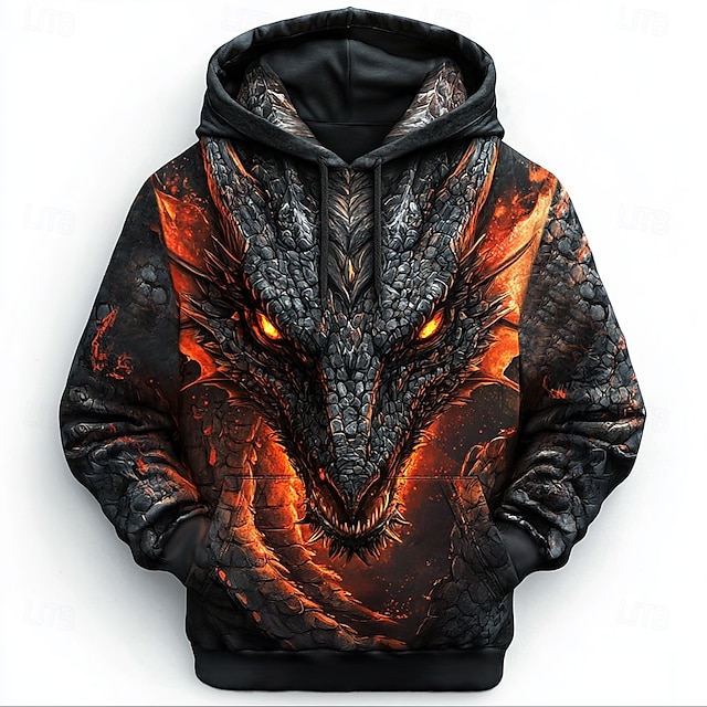 Men's Dragon Hoodies Sweatshirt Fashion Cool Daily