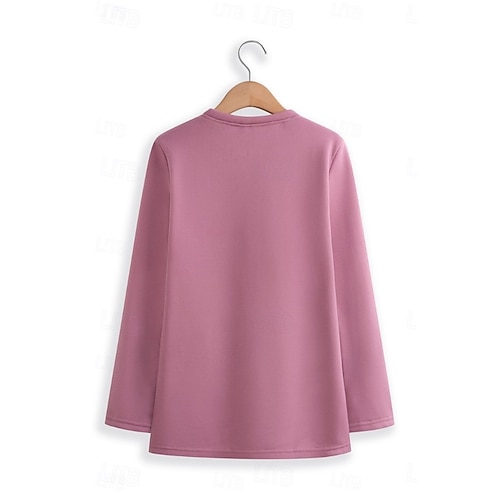 Women's Hoodie Sweatshirt Pullover Sherpa Letter Casual Sports Print Warm Fuzzy Comfrt Hoodie Long Sleeve Top Micro-elastic Fall & Winter Comfrt Breathable Soft Fabric