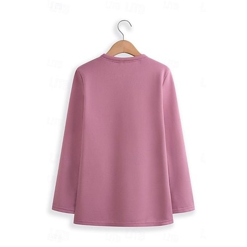 Women's Hoodie Sweatshirt Pullover Sherpa Letter Casual Sports Print Warm Fuzzy Comfrt Hoodie Long Sleeve Top Micro-elastic Fall & Winter Comfrt Breathable Soft Fabric