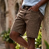 SoftFade™ Men's Shorts Casual Shorts Acid Wash Shorts Pocket Plain Comfort Breathable Knee Length