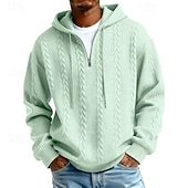 Men's Jacquard Hoodie Pullover Hoodie Sweatshirt Textured Sports & Outdoor Casual Daily Streetwear Cool Sportswear