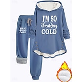 Women's Hoodie Sweatshirt Pullover Sherpa Letter Casual Sports Print Warm Fuzzy Comfrt Hoodie Long Sleeve Top Micro-elastic Fall & Winter Comfrt Breathable Soft Fabric