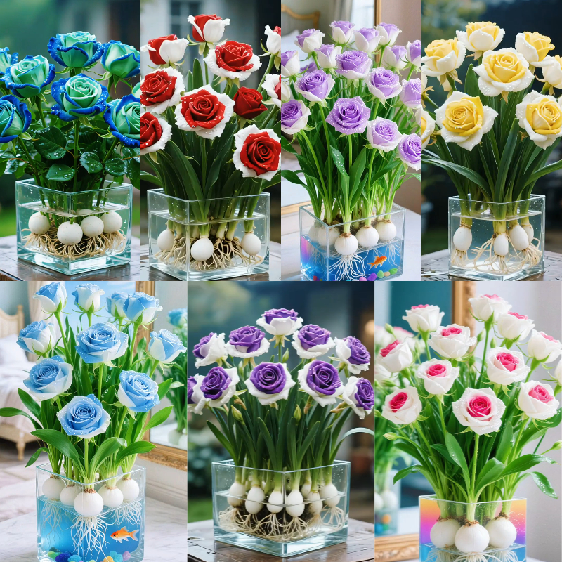 Hydroponic Rare Two-Tone Rose Bulbs: Nature's Colorful Miracle 🌸💖​