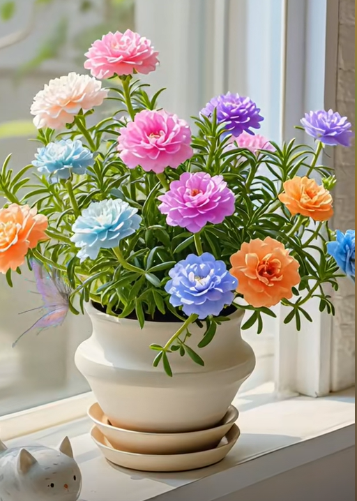 🌼Muti-color Moss Rose-Double Petal Sunflower