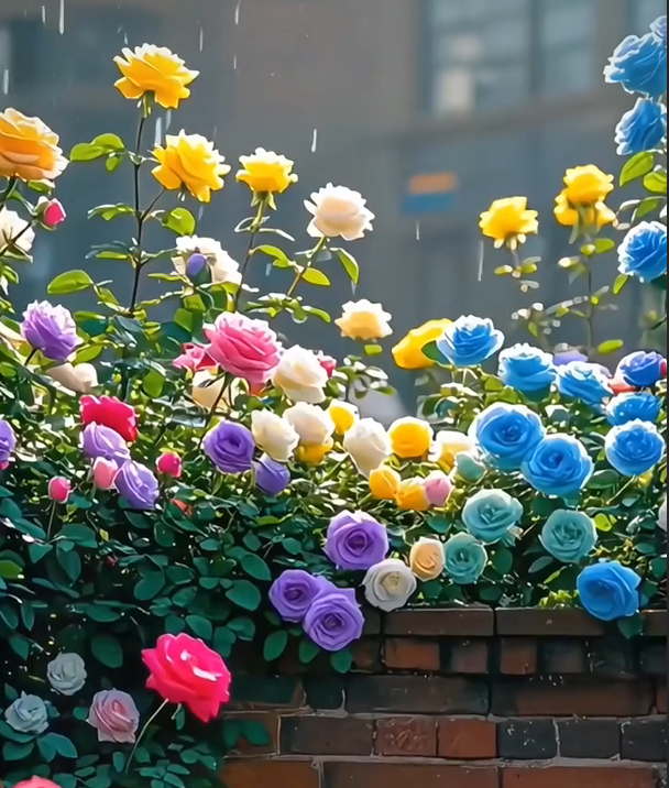 🌹 Double-Flowered Multicolor Rose – One Plant, a Garden of Color! 🎨✨