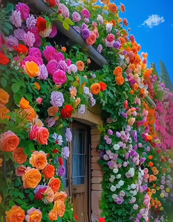 🌹 Double-Flowered Multicolor Rose – One Plant, a Garden of Color! 🎨✨