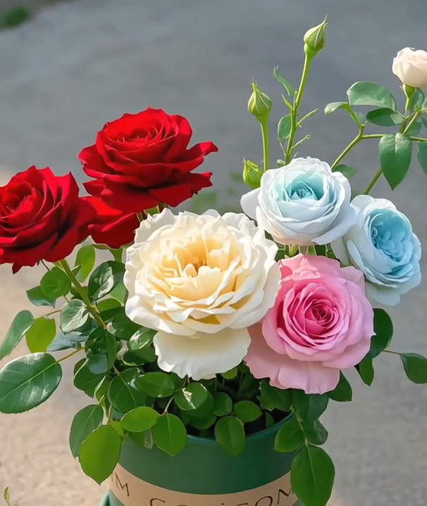 🌹 Double-Flowered Multicolor Rose – One Plant, a Garden of Color! 🎨✨