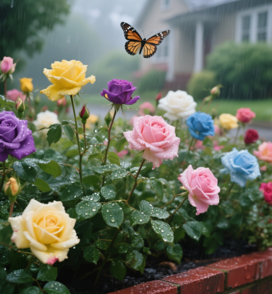 🌹 Double-Flowered Multicolor Rose – One Plant, a Garden of Color! 🎨✨
