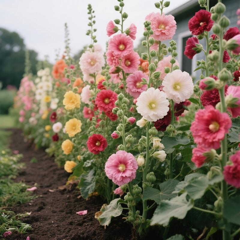💐Vibrant Hollyhocks Seeds - Colorful Tall Blooms, Heirloom & Non-GMO, Perfect for Fences, Borders & Cottage Gardens