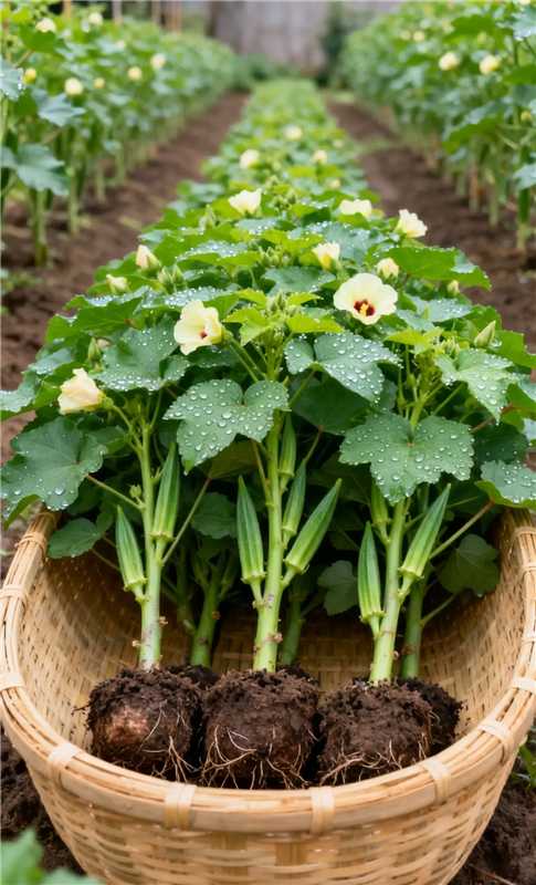 The Growing Journey of Okra🌱 From Tiny Seeds to Bountiful Harvest
