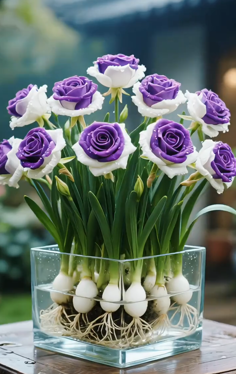 Hydroponic Rare Two-Tone Rose Bulbs: Nature's Colorful Miracle 🌸💖​