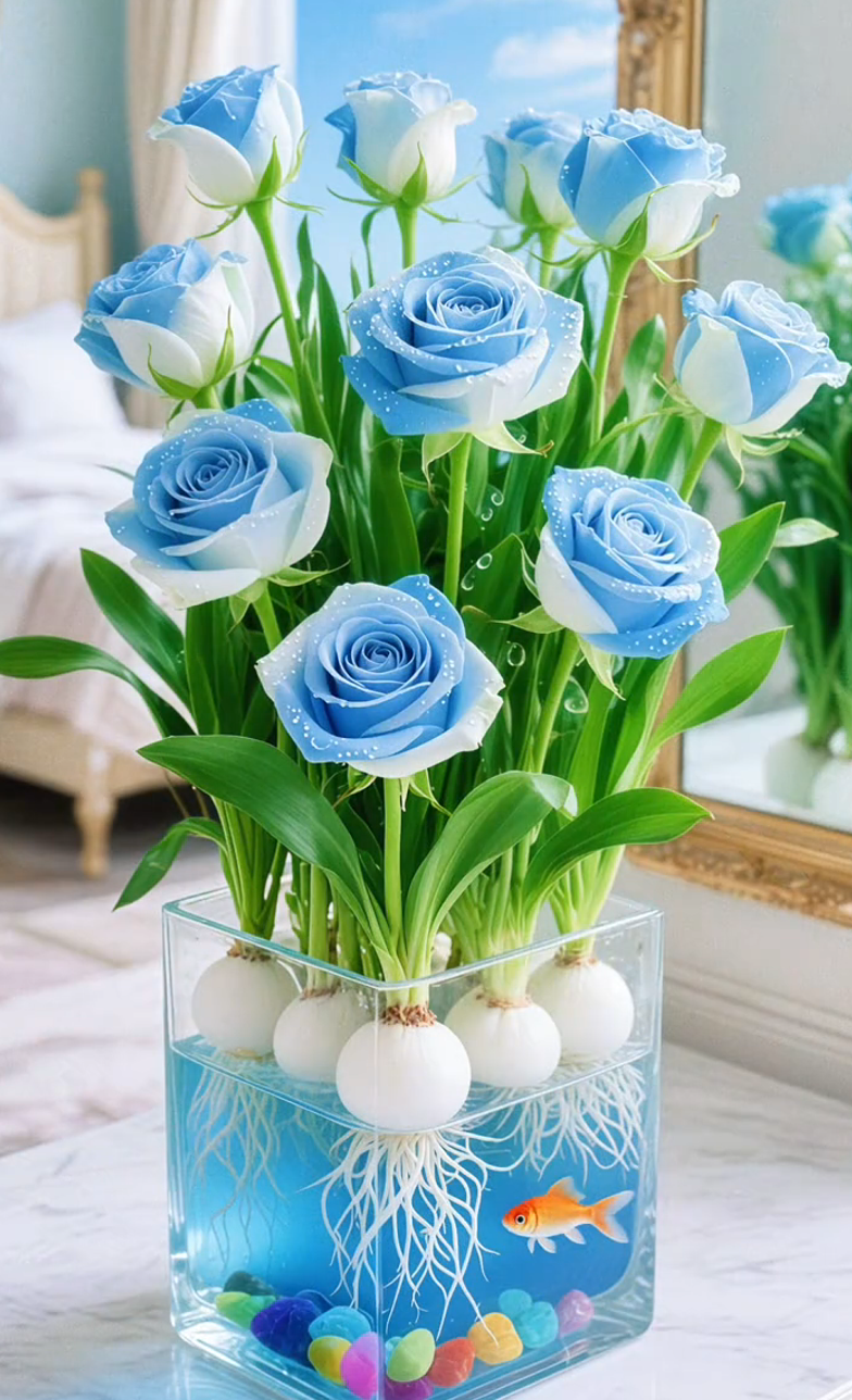 Hydroponic Rare Two-Tone Rose Bulbs: Nature's Colorful Miracle 🌸💖​