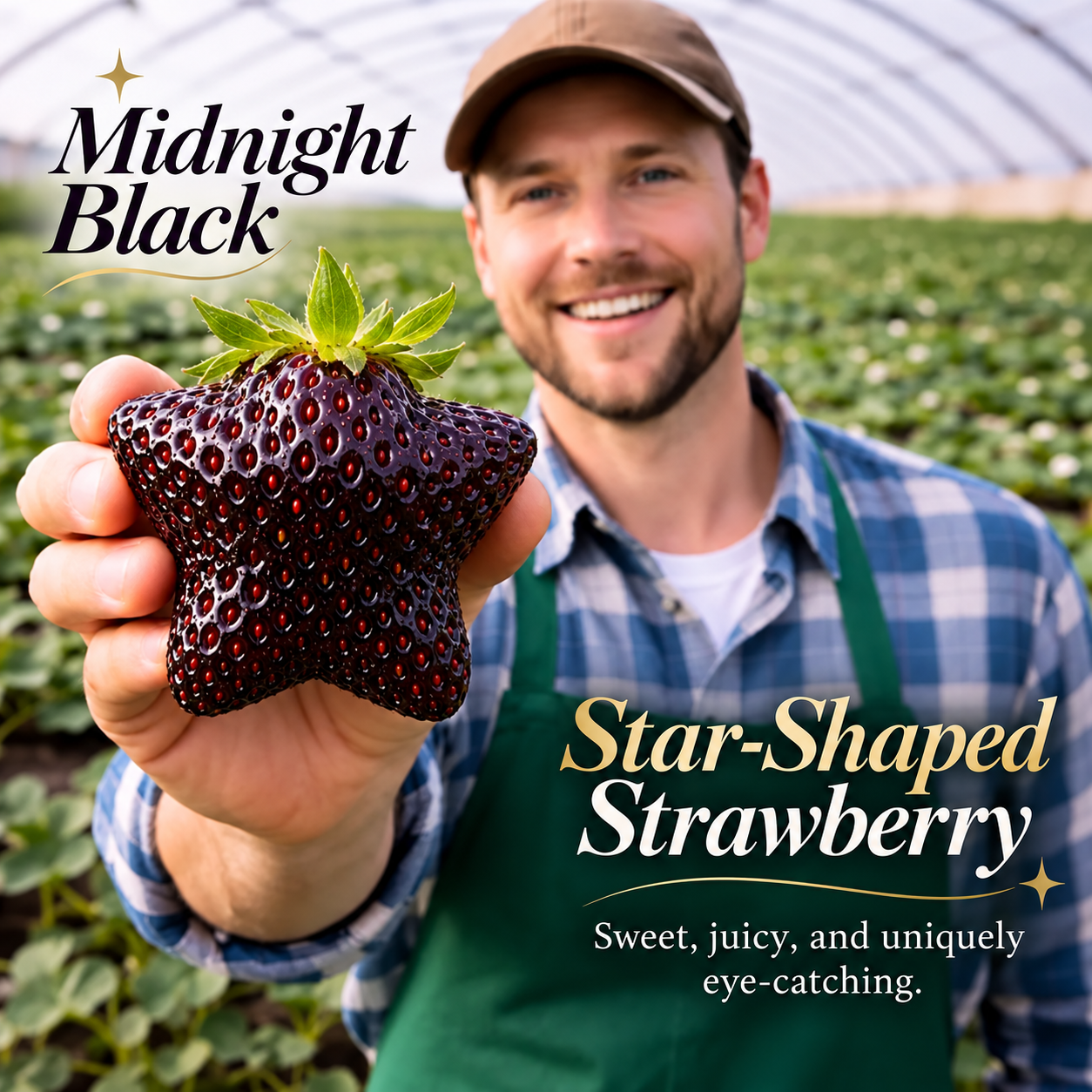 🍓❄️ Winter Starry Rainbow Strawberry Seeds – Rare Star-Shaped Berries in Stunning Rainbow Colors! 🌈✨