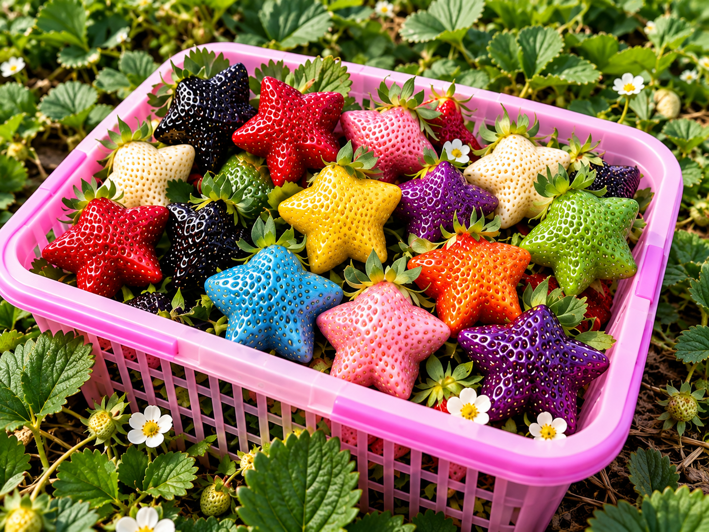 🍓❄️ Winter Starry Rainbow Strawberry Seeds – Rare Star-Shaped Berries in Stunning Rainbow Colors! 🌈✨