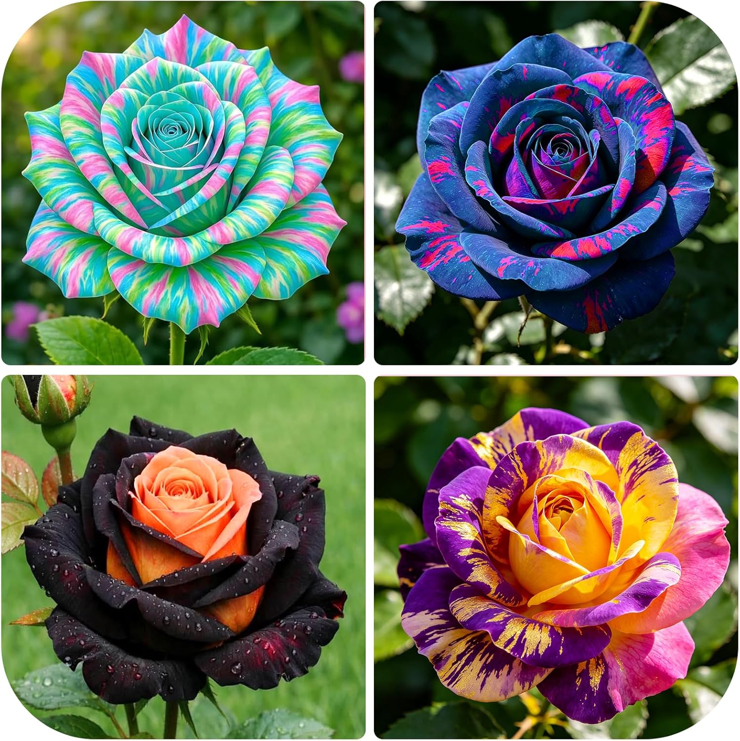 300Pcs Mix Colorful Rose Flower Seeds for Home Garden & Container Planting - Perennial Fragrant Flowers 300Pcs Mix Colorful Rose Flower Seeds for Home Garden & Container Planting - Perennial Fragrant Flowers